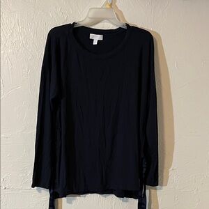 The White Company Navy Long-Sleeve Crewneck Top